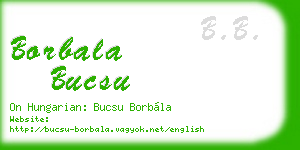 borbala bucsu business card